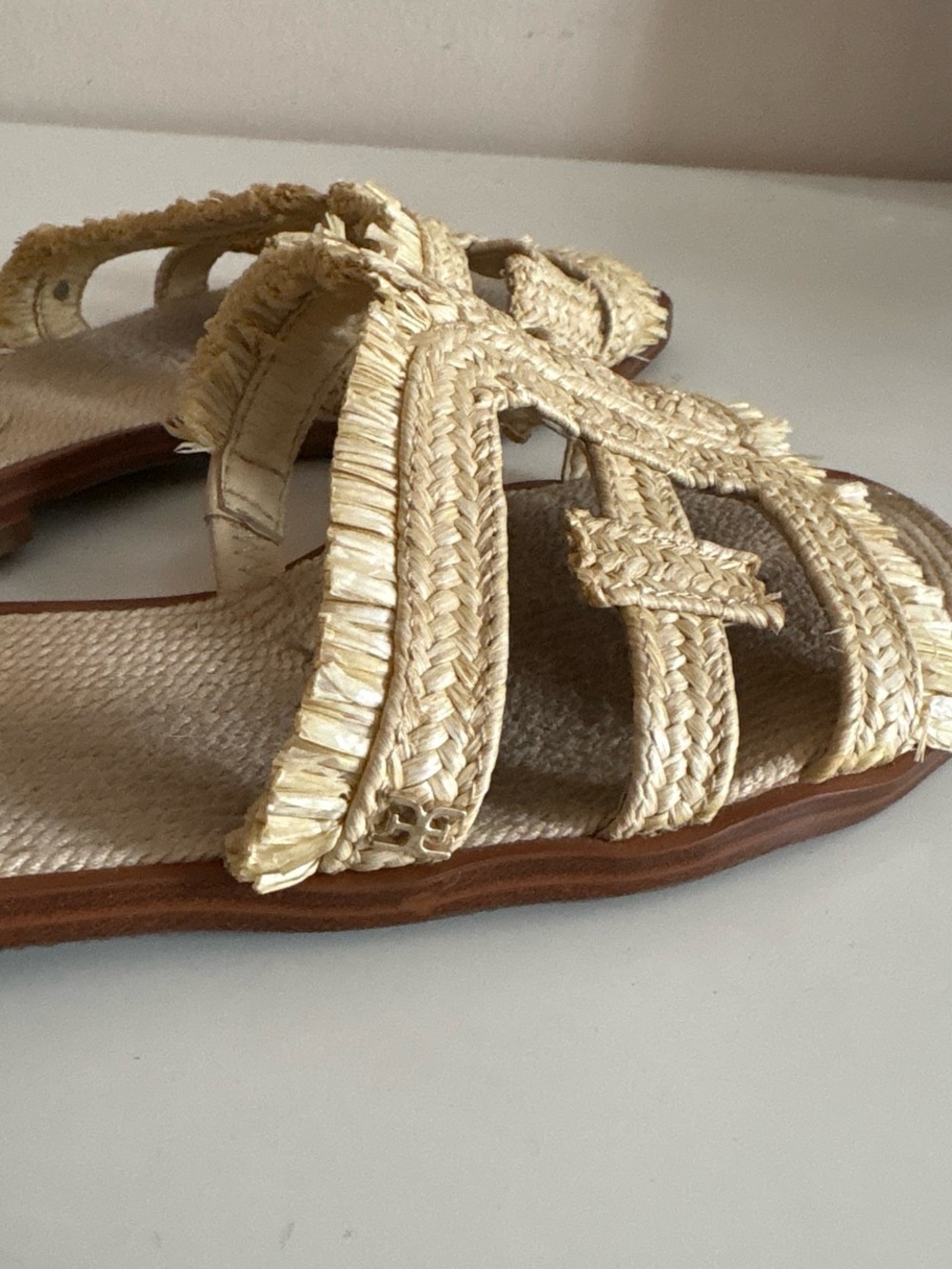 Sam Edelman Women's Raffia Slide Sandals in Natural 8.5 - Picture 4 of 8